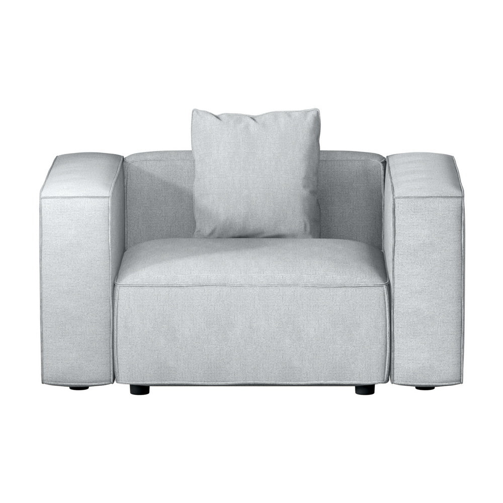 Artiss Modular Sofa Chaise Set 1-Seater Grey SBED-E-FA-02-GY-AB