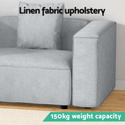 Artiss Modular Sofa Chaise Set 1-Seater Grey SBED-E-FA-02-GY-AB