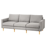 Artiss 3 Seater Sofa 225cm Linen Fabric Grey SBED-E-FA-04-GY-ABCD