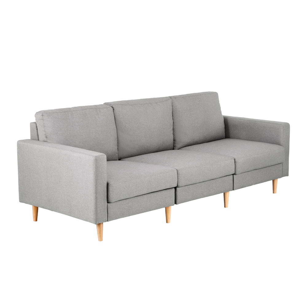 Artiss 3 Seater Sofa 225cm Linen Fabric Grey SBED-E-FA-04-GY-ABCD