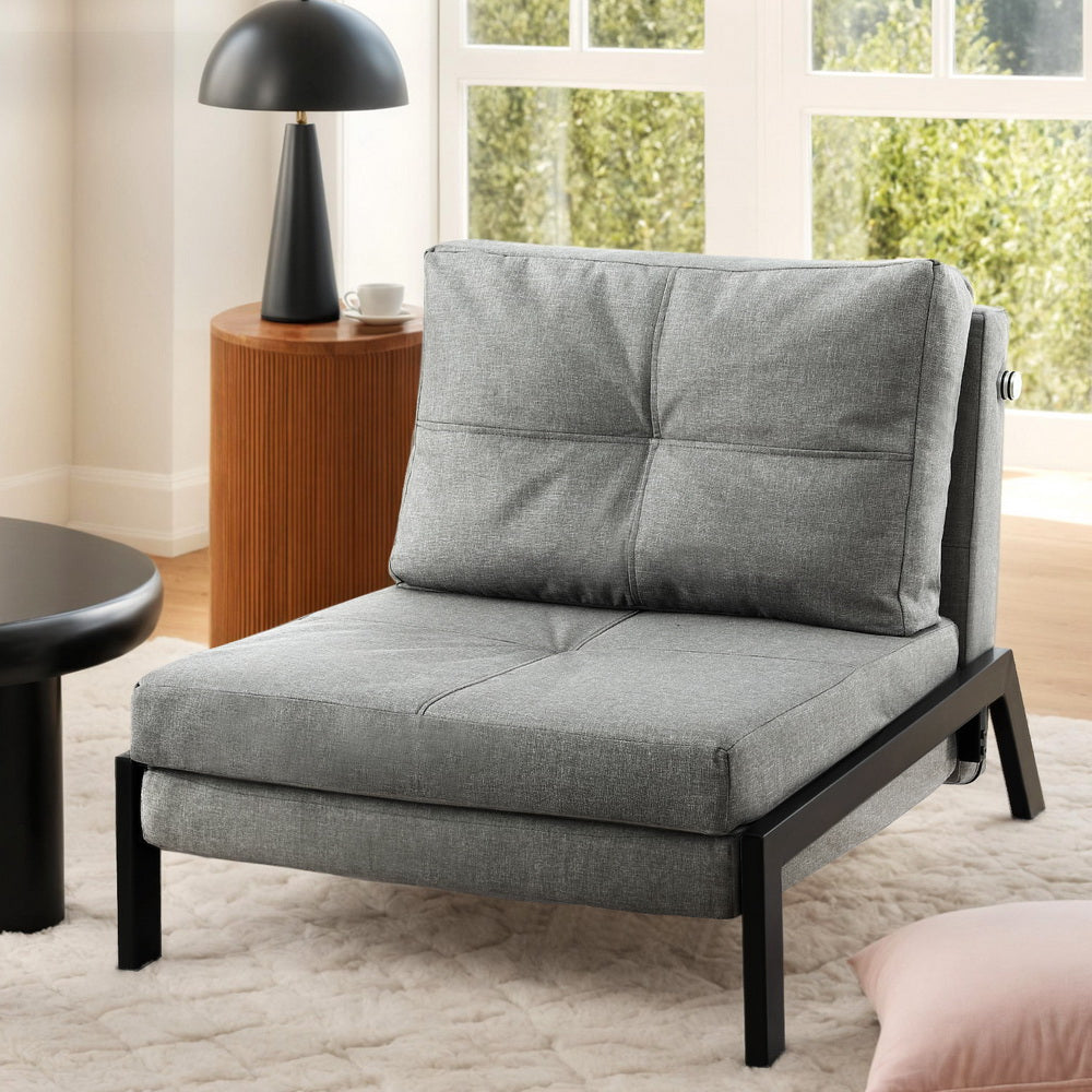 Artiss Sofa Bed Folding Convertible Couch Recliner Lounge Chair SBED-E-FLD02-1S-GY