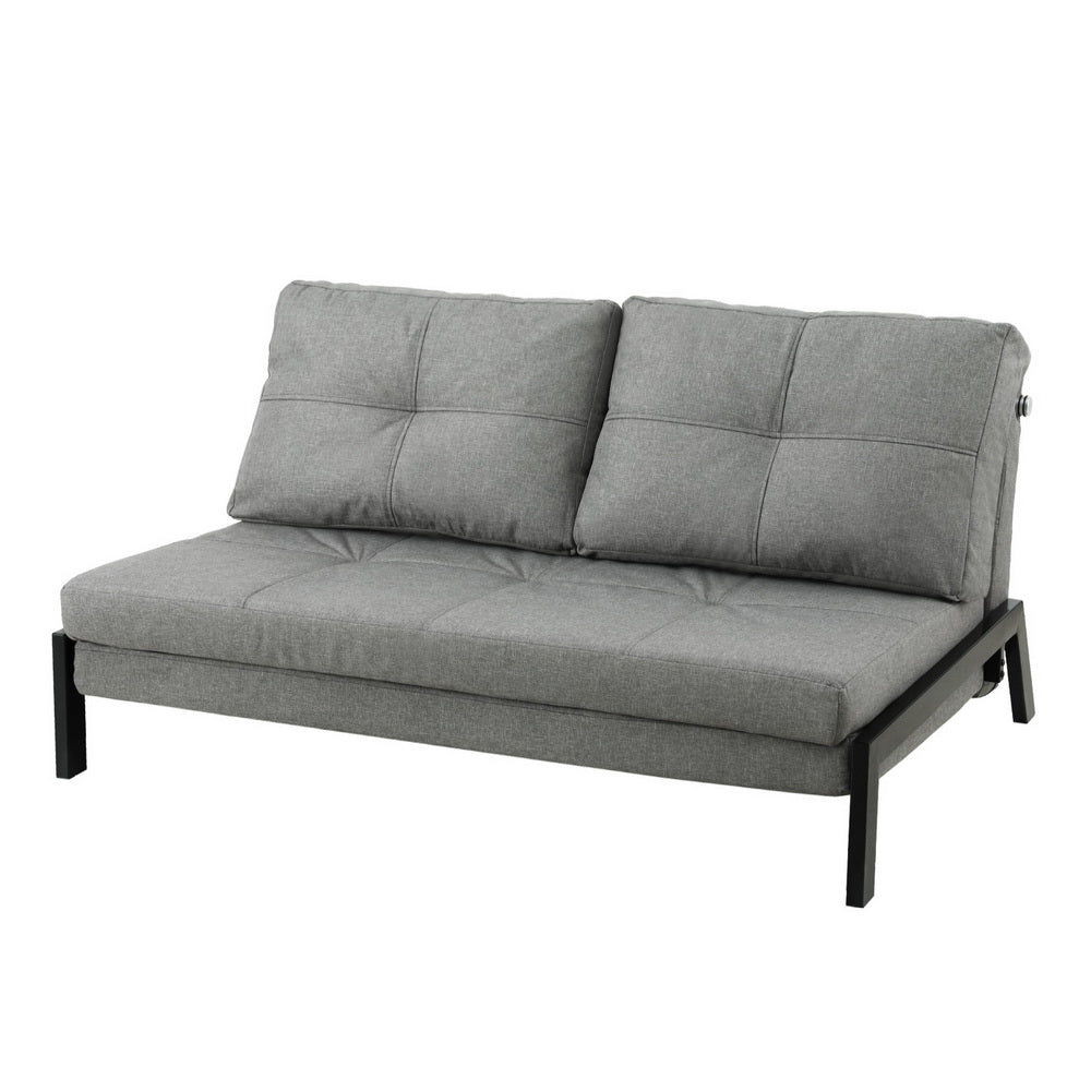 Artiss Sofa Bed 2 Seater Folding Convertible Couch Recliner Lounge Chair SBED-E-FLD02-2S-GY