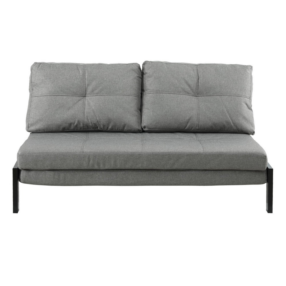 Artiss Sofa Bed 2 Seater Folding Convertible Couch Recliner Lounge Chair SBED-E-FLD02-2S-GY