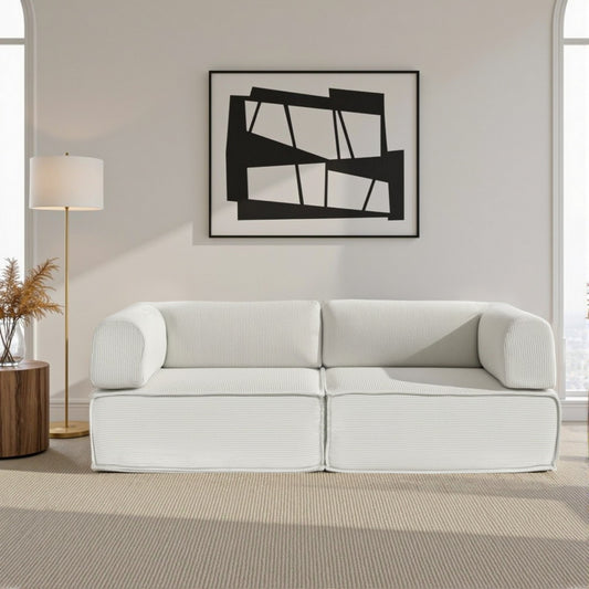 Artiss Convertible Folding Sofa Bed Beign SBED-E-FLD03-2S-BG-AB