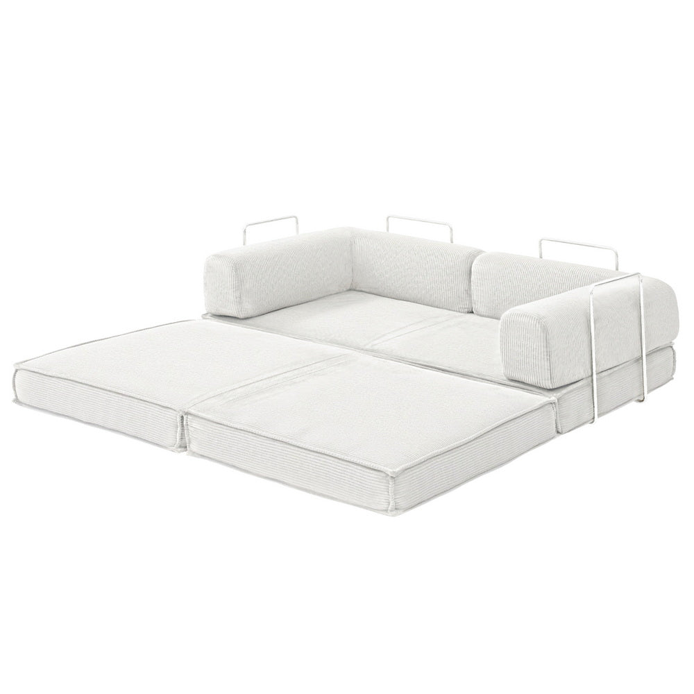 Artiss Convertible Folding Sofa Bed Beign SBED-E-FLD03-2S-BG-AB