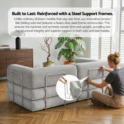 Artiss Convertible Folding Sofa Bed Grey