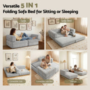 Artiss Convertible Folding Sofa Bed Grey