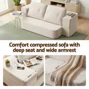 Artiss Convertible Folding Sofa Bed 30D High-Density Foam Boneless Couch with Corduroy Sleeper Couch Lounger SBED-E-FLD04-2S-BG