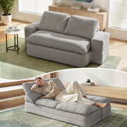 Artiss Convertible Folding Sofa Bed 30D High-Density Foam Boneless Couch with Corduroy Sleeper Couch Lounger SBED-E-FLD04-2S-GY