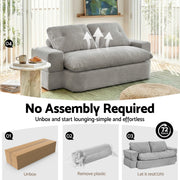 Artiss Convertible Folding Sofa Bed 30D High-Density Foam Boneless Couch with Corduroy Sleeper Couch Lounger SBED-E-FLD04-2S-GY