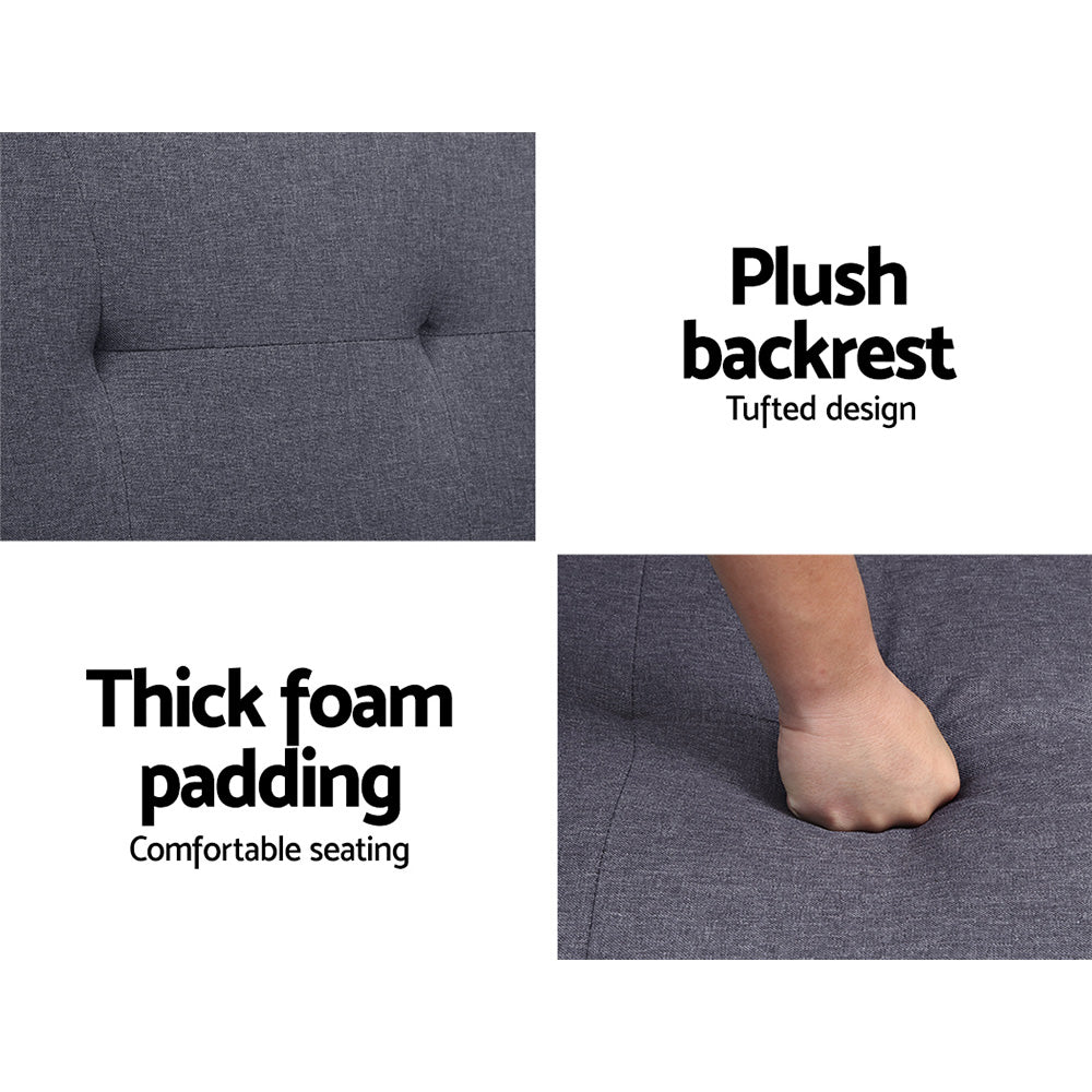 Artiss Sofa Bed 175CM Dark Grey Fabric SBED-E-R1C-GY