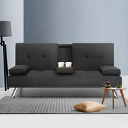Artiss Sofa Bed 175CM Dark Grey Fabric SBED-E-R1C-GY