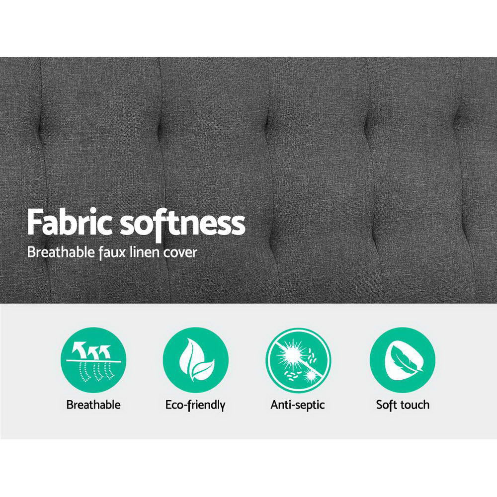 Artiss Sofa Bed Lounge Chair Couch 1 Seater Recliner Futon Bed Set Linen Grey SBED-E-SOLO86-GY