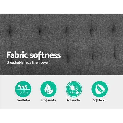 Artiss Sofa Bed Lounge Chair Couch 1 Seater Recliner Futon Bed Set Linen Grey SBED-E-SOLO86-GY