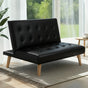 Artiss Sofa Bed Couch 1 Seater Lounge Fabric Black SBED-E-SOLO86-PU-BK
