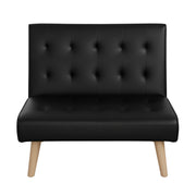 Artiss Sofa Bed Couch 1 Seater Lounge Fabric Black SBED-E-SOLO86-PU-BK