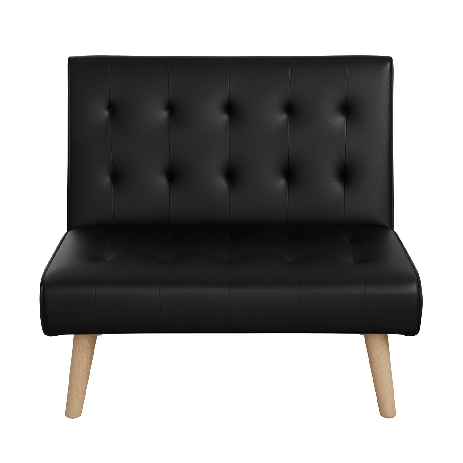 Artiss Sofa Bed Couch 1 Seater Lounge Fabric Black SBED-E-SOLO86-PU-BK