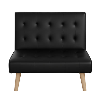 Artiss Sofa Bed Couch 1 Seater Lounge Fabric Black SBED-E-SOLO86-PU-BK