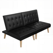 Artiss Sofa Bed Couch 2 Seater Lounge Fabric Black SBED-E-SOLO86-PU-BKX2