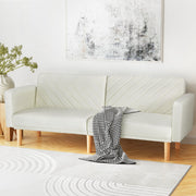 Artiss Sofa Bed Convertible Lounge 3 Seater Futon Couch Recliner Fabric Beige SBED-E-VEL-01-BG-AB