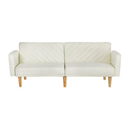Artiss Sofa Bed Convertible Lounge 3 Seater Futon Couch Recliner Fabric Beige SBED-E-VEL-01-BG-AB