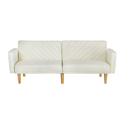 Artiss Sofa Bed Convertible Lounge 3 Seater Futon Couch Recliner Fabric Beige SBED-E-VEL-01-BG-AB