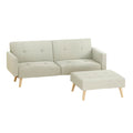 Artiss Sofa Bed Lounge Convertible Ottoman Couch Recliner 3 Seater Fabric Beige SBED-I-3S-01-BG-ABC