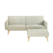 Artiss Sofa Bed Lounge Convertible Ottoman Couch Recliner 3 Seater Fabric Beige SBED-I-3S-01-BG-ABC