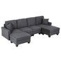 Artiss Modular Sectional U Shaped Storage Sofa Couches for Living Room Grey SBED-I-ST06-GY-ABCDEF