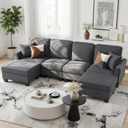 Artiss Modular Sectional U Shaped Storage Sofa Couches for Living Room Grey SBED-I-ST06-GY-ABCDEF