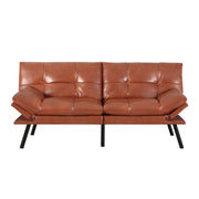 Artiss Sofa Bed Convertible 3 Seater Couch Recliner Lounge Chair Leather Brown SBED-J-01-LEA-BR-AB