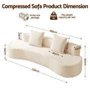 Artiss 228cm Modular Sofa Bed Sectional Boneless Couches for Living Room No Assembly Required SBED-K-CDY-3S-WH