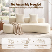 Artiss 228cm Modular Sofa Bed Sectional Boneless Couches for Living Room No Assembly Required SBED-K-CDY-3S-WH