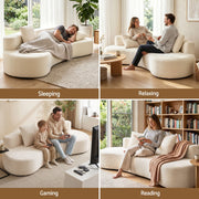 Artiss 228cm Modular Sofa Bed Sectional Boneless Couches for Living Room No Assembly Required SBED-K-CDY-3S-WH