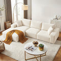 Artiss 3 Seater Modular Sofa Bed Sectional Boneless Couches for Living Room Corduroy Compressed Sofa White SBED-K-CDY-4S-WH-ABC
