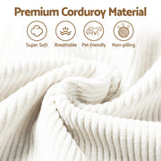 Artiss 3 Seater Modular Sofa Bed Sectional Boneless Couches for Living Room Corduroy Compressed Sofa White SBED-K-CDY-4S-WH-ABC