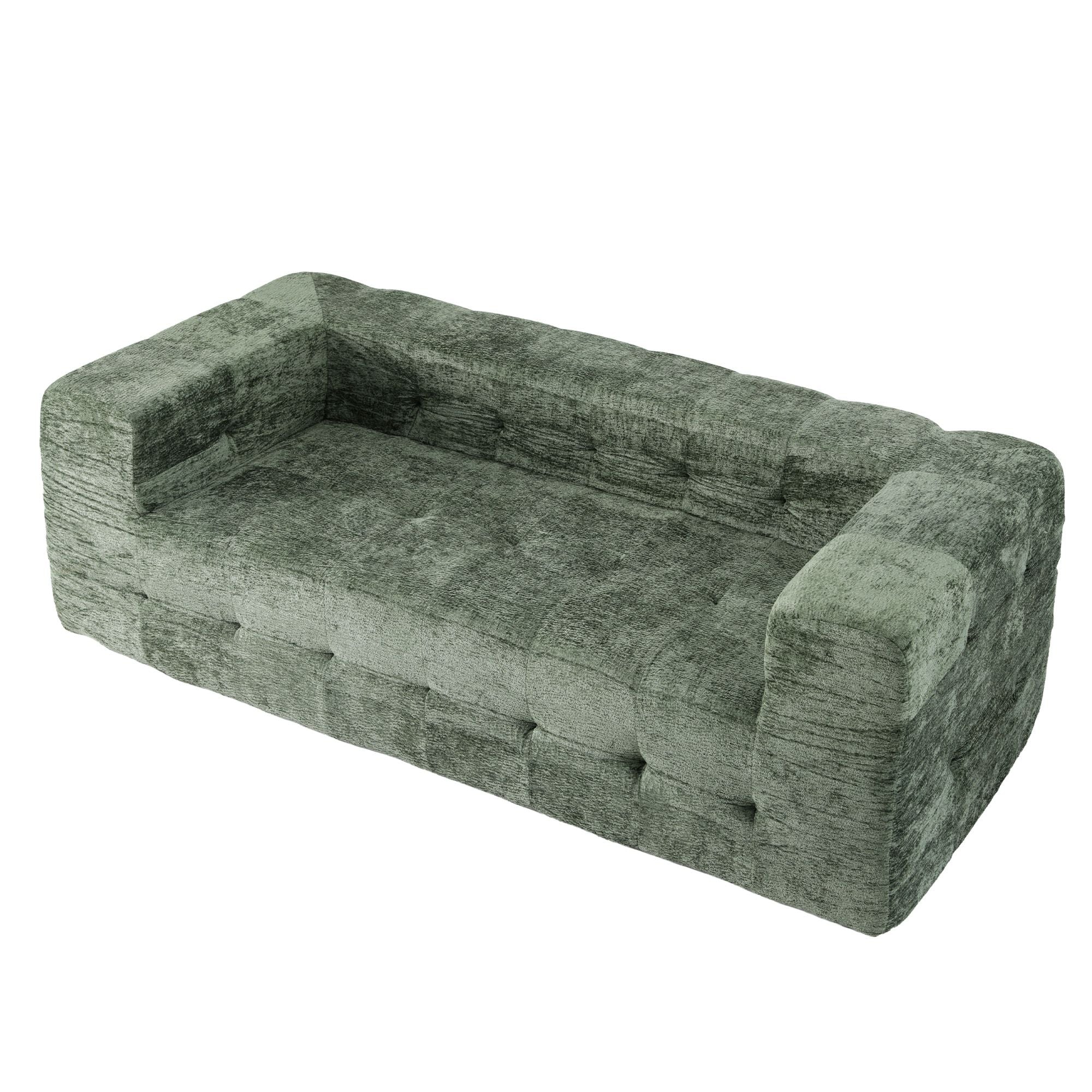 Artiss Comfort Boneless Sofa for Living Room Green Luxury Chenille SBED-K-CNIE-2S-GN