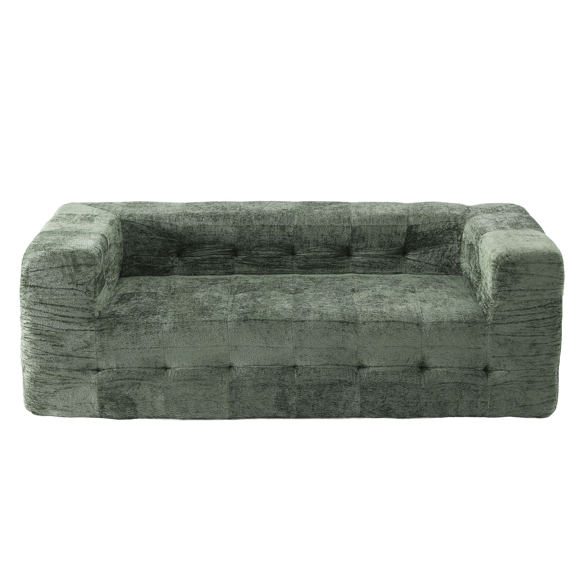 Artiss Comfort Boneless Sofa for Living Room Green Luxury Chenille SBED-K-CNIE-2S-GN