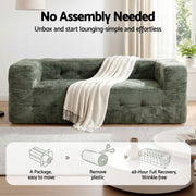 Artiss Comfort Boneless Sofa for Living Room Green Luxury Chenille SBED-K-CNIE-2S-GN