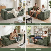 Artiss Comfort Boneless Sofa for Living Room Green Luxury Chenille SBED-K-CNIE-2S-GN