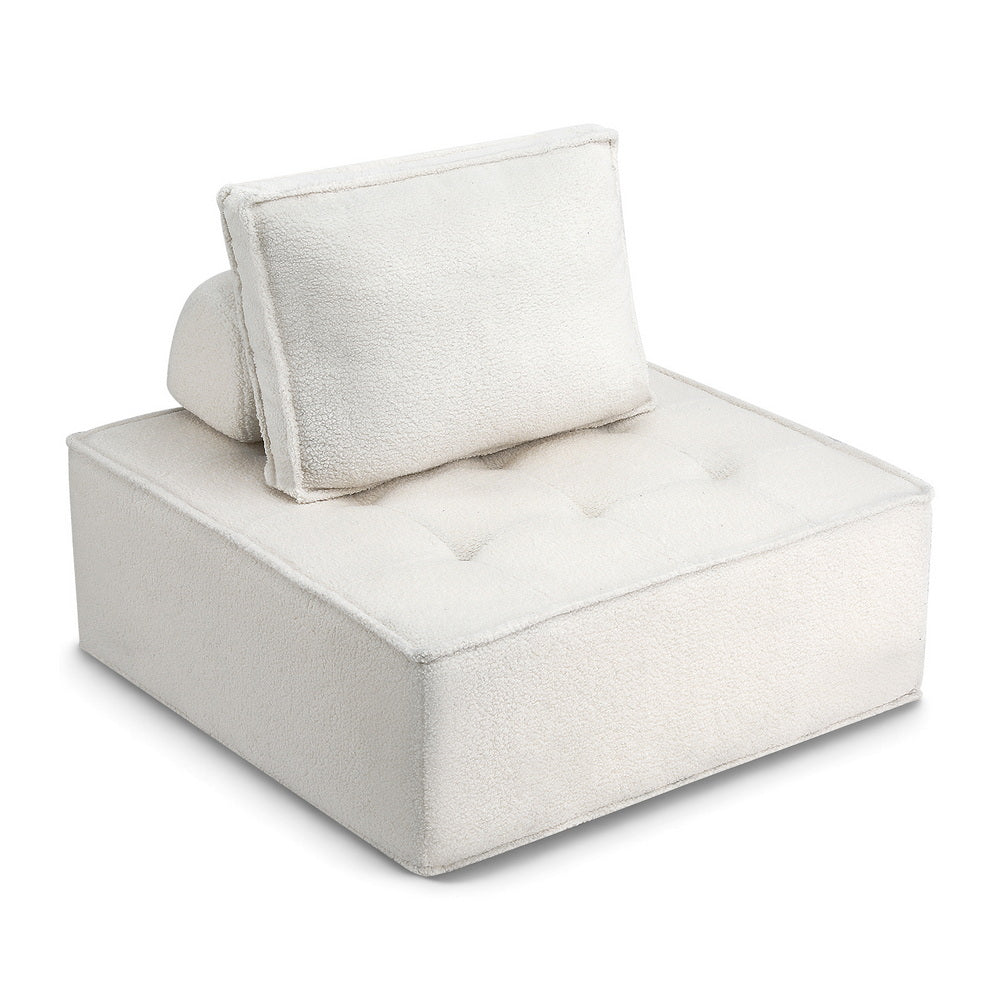 Artiss Floor Sofa Lounge Chair with Pillow SBED-K-FLD01-1S-WH