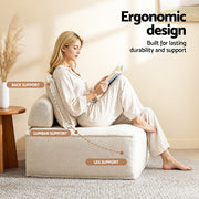Artiss Floor Sofa Lounge Chair with Pillow SBED-K-FLD01-1S-WH