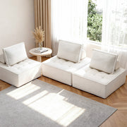 Artiss 3 Floor Sofa Lounge Chair with Pillow SBED-K-FLD01-3S-WH