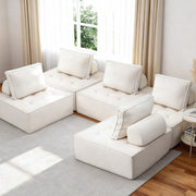 Artiss Floor Sofa Lounge Chair 5 Seater with Pillow SBED-K-FLD01-5S-WH