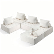 Artiss Floor Sofa Lounge Chair 5 Seater with Pillow SBED-K-FLD01-5S-WH