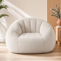 Artiss Single Small Boneless Couch Comfy Bean Bag for Living Room Faux Fur White SBED-M-FA-1S-BG