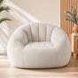 Artiss Single Small Boneless Couch Comfy Bean Bag for Living Room Faux Fur White SBED-M-FA-1S-BG