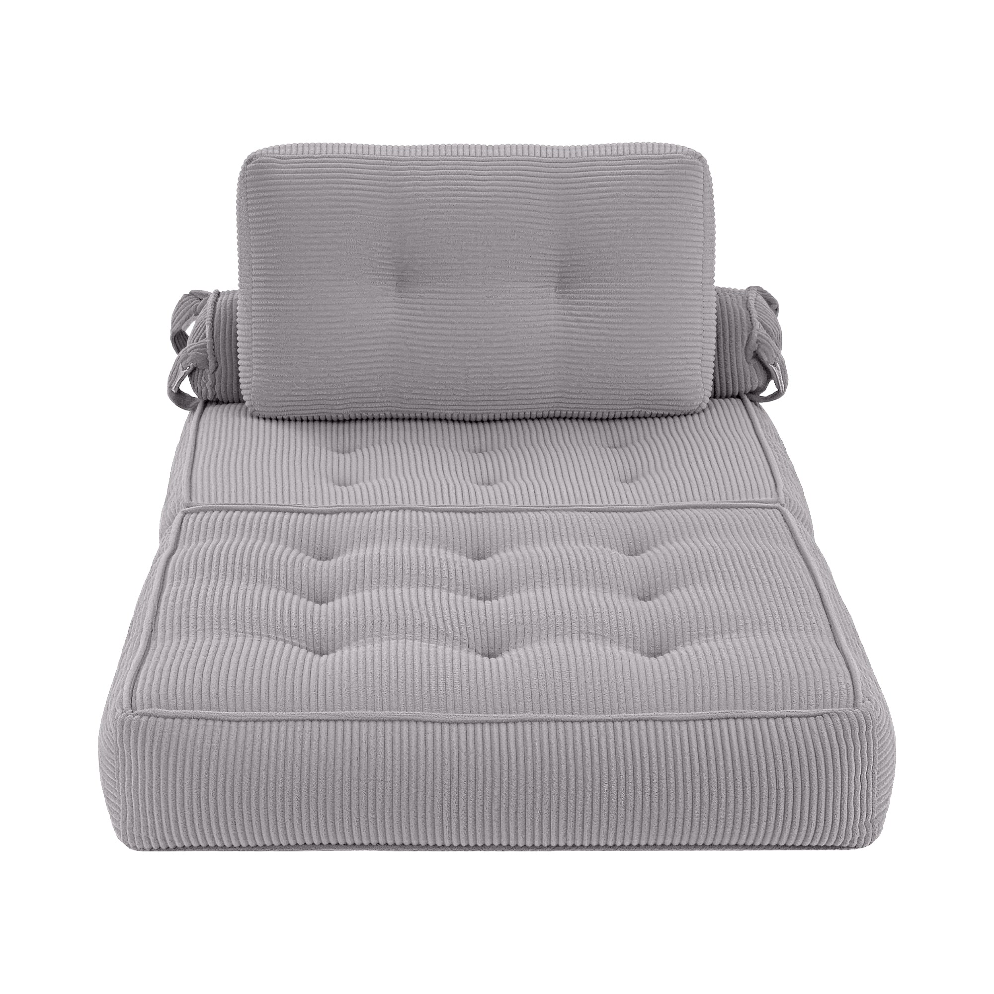 Artiss 1 Seater Corduroy Convertible Sofa Bed Pull Out Boneless Couch Grey SBED-M-FLD05-1S-GY