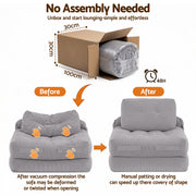 Artiss 1 Seater Corduroy Convertible Sofa Bed Pull Out Boneless Couch Grey SBED-M-FLD05-1S-GY