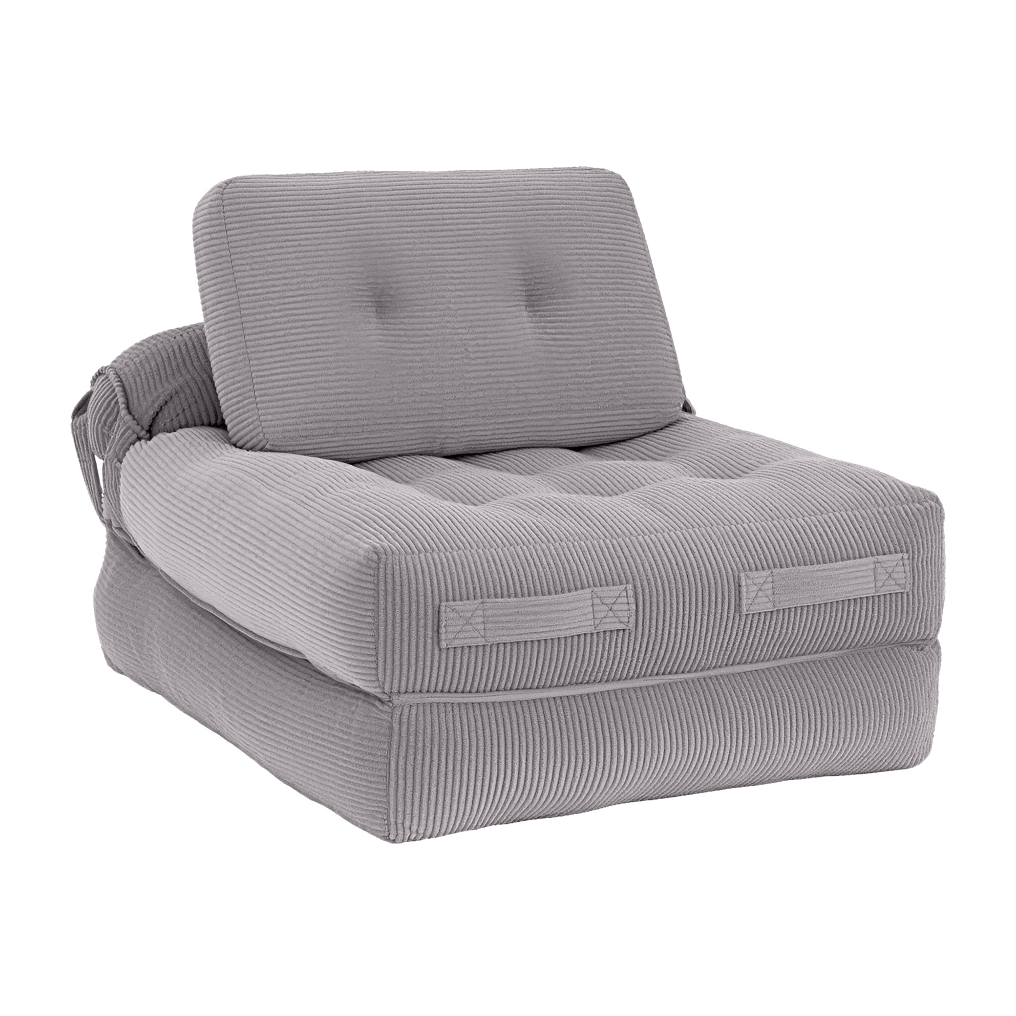 Artiss 1 Seater Corduroy Convertible Sofa Bed Pull Out Boneless Couch Grey SBED-M-FLD05-1S-GY